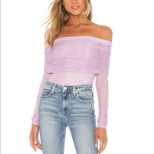 MAJORELLE Lavender off the shoulder top